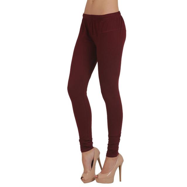 Women Maroon Churidar Leggings