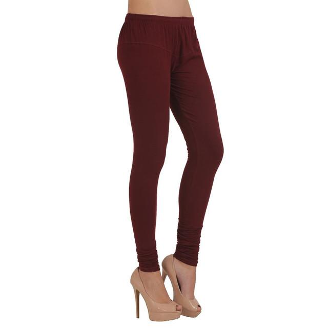 Women Maroon Churidar Leggings