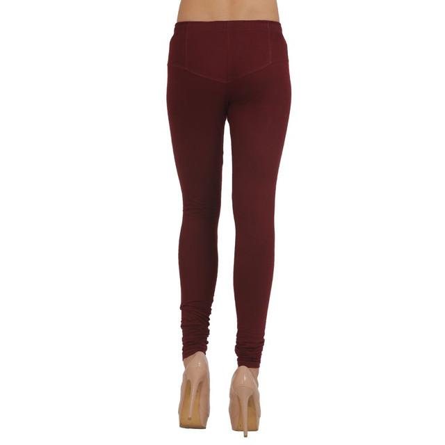 Women Maroon Churidar Leggings