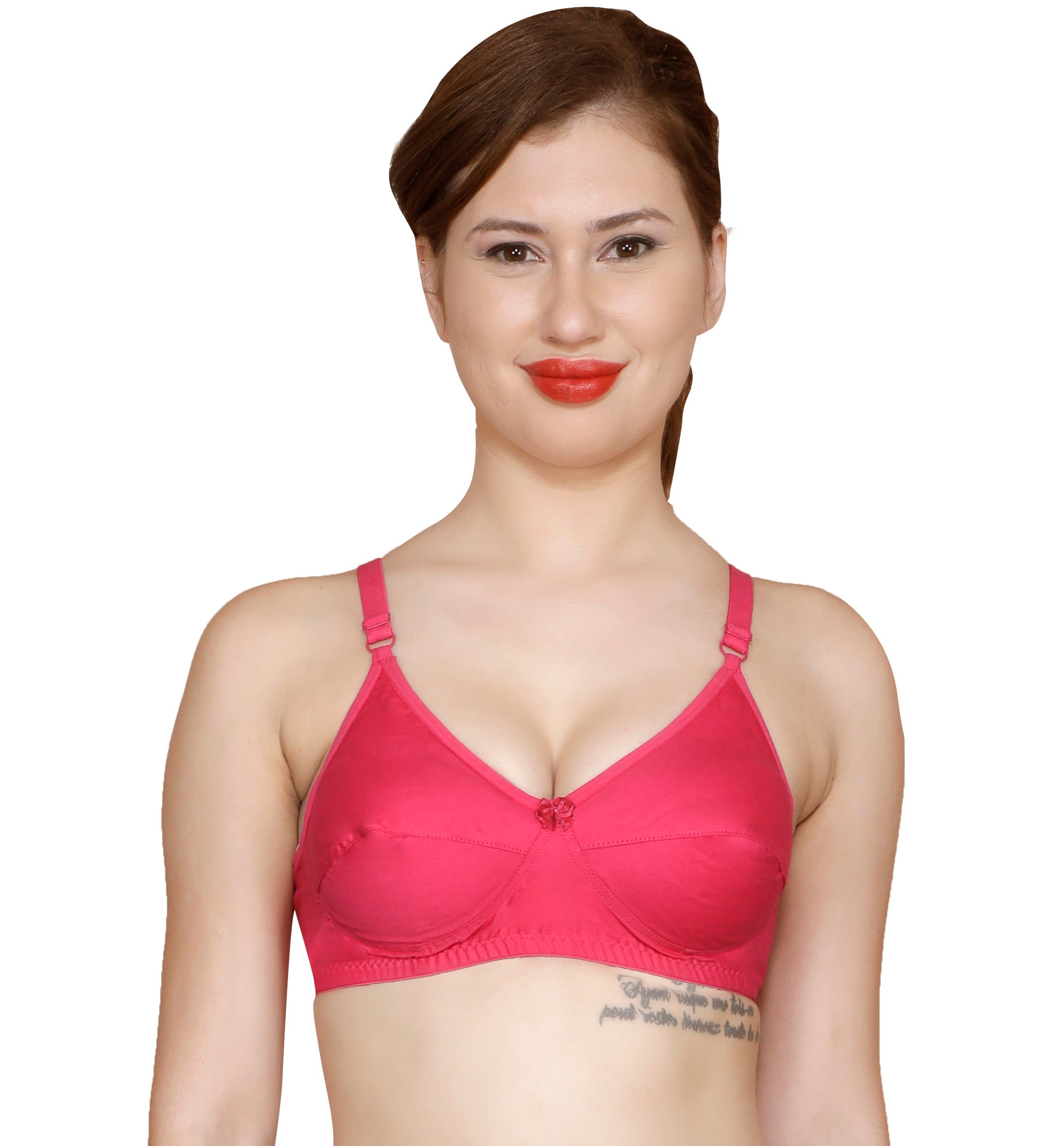 T.T. Women Cotton Lycra Bra PACK OF 6 assorted colors