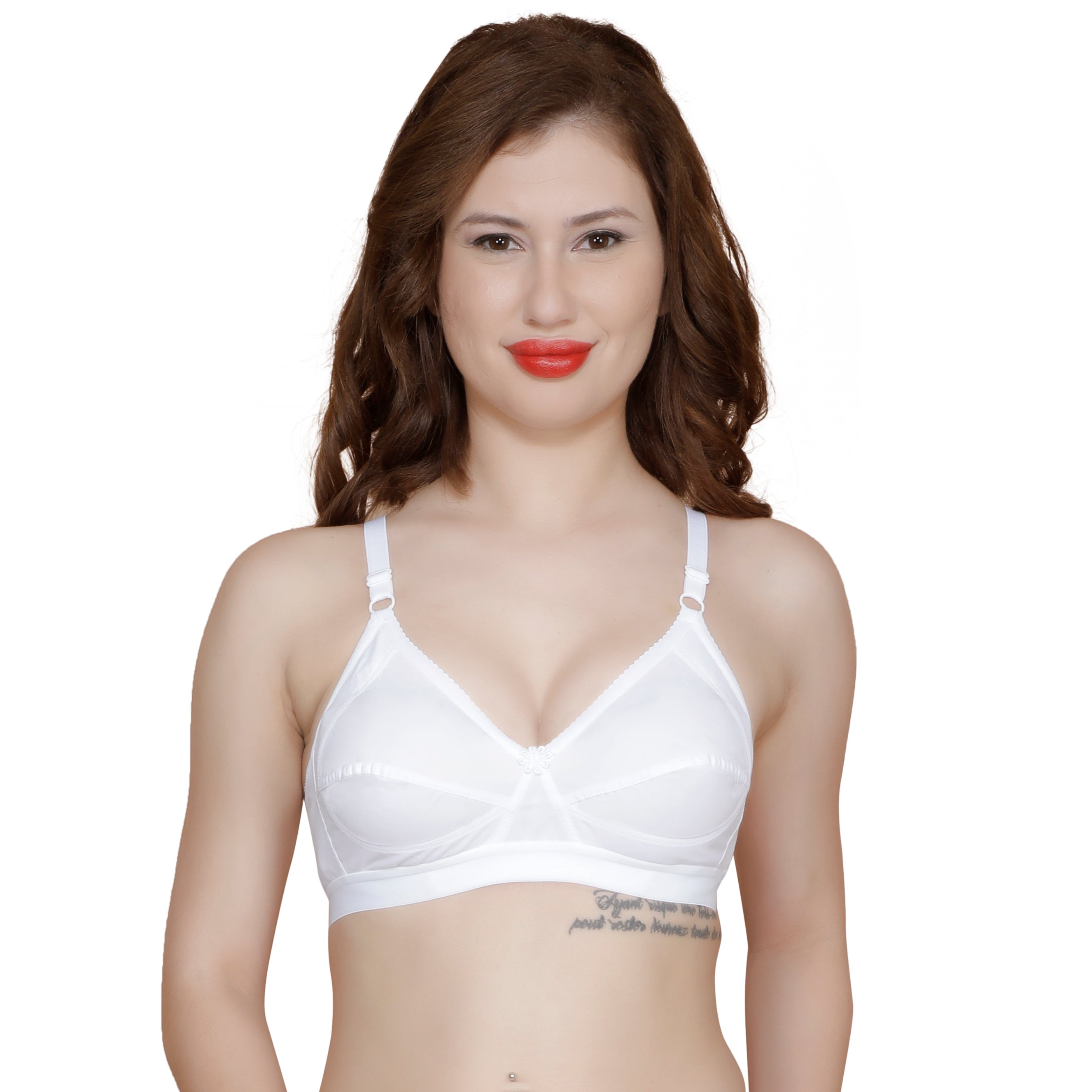 T.T. Women Tericot Full Cup Astar Bra PACK OF 6 Black-Skin-White