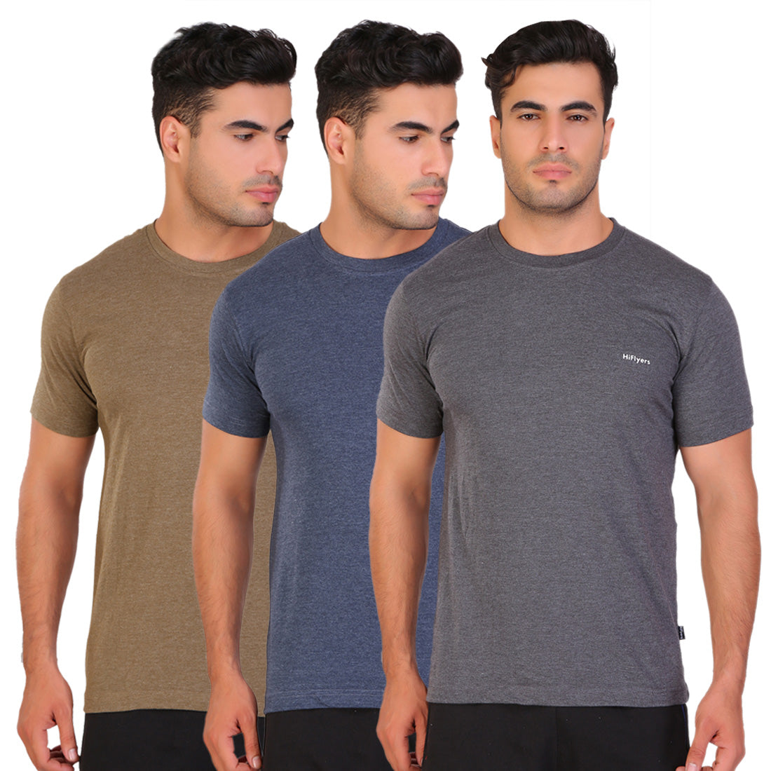 Hiflyers Men Slim Fit Pack Of 6 Premium Round Neck T-Shirt