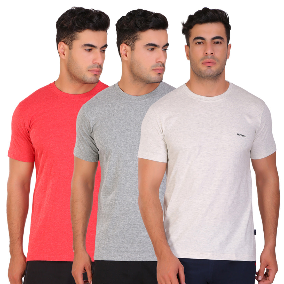 Hiflyers Men Slim Fit Pack Of 6 Premium Round Neck T-Shirt