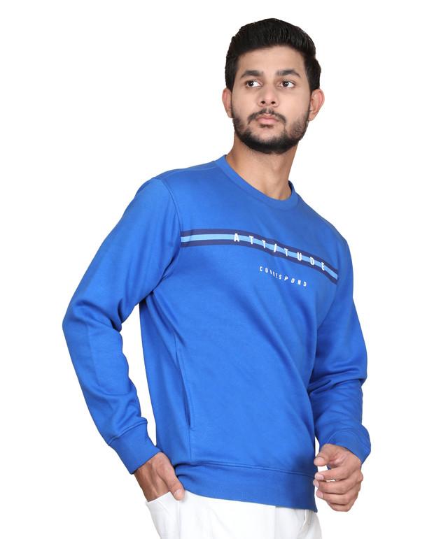 Full Sleeve Printed Sweatshirt Blue