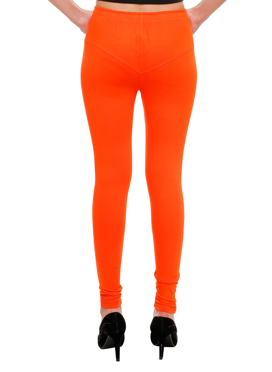 T.T. Women Churidar Cool Leggings Pack of 5 Orange