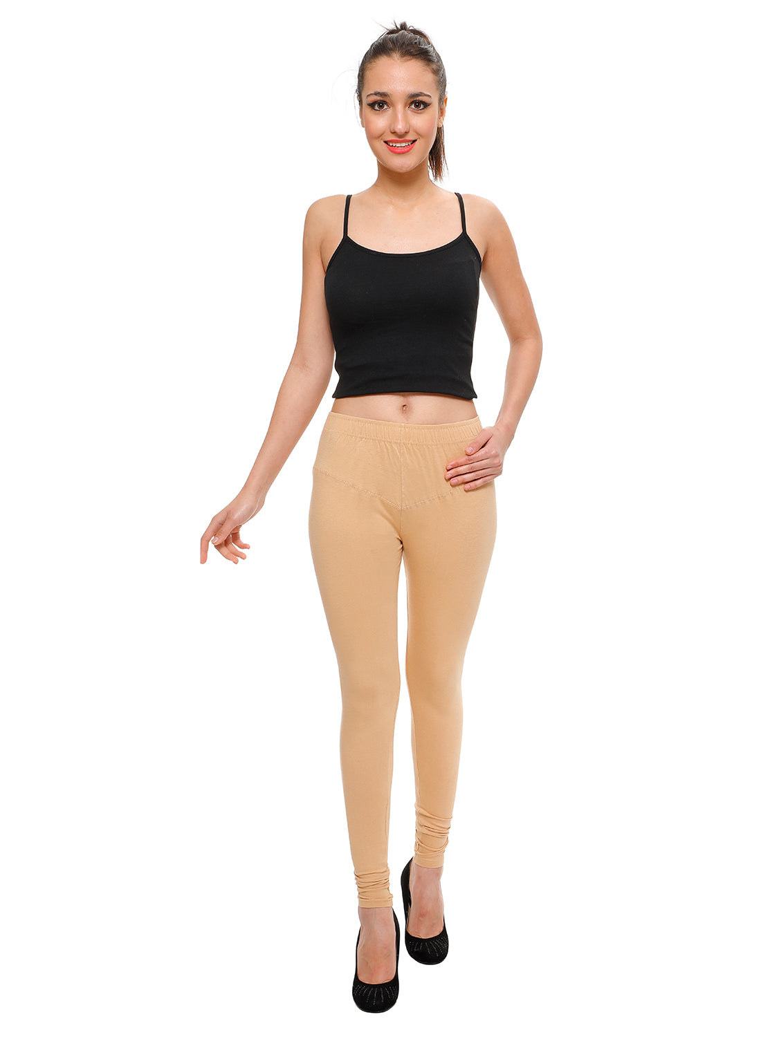 T.T. Women Churidar Cool Leggings Pack of 5 Brown