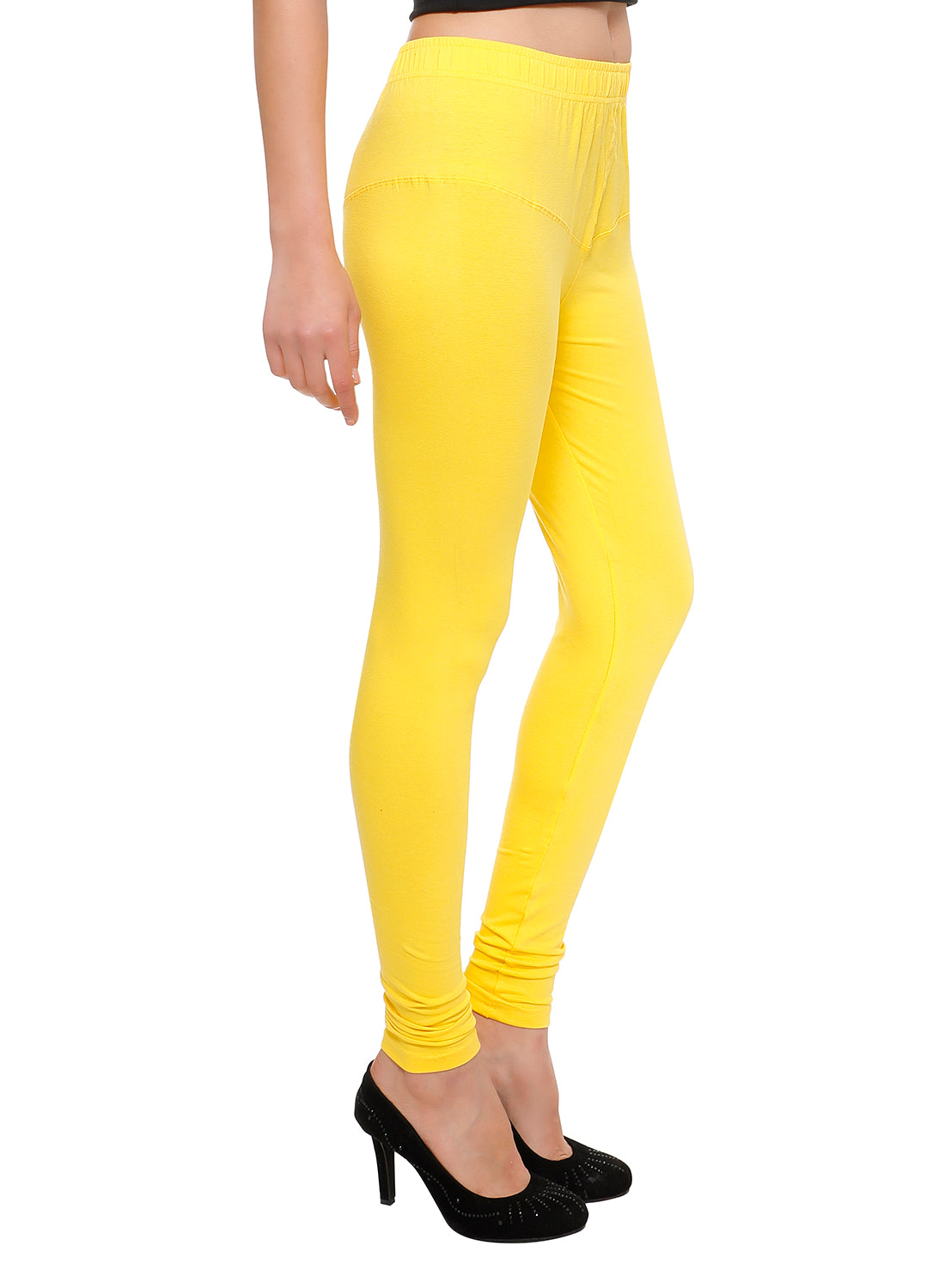 T.T. Women Churidar Cool Leggings Pack of 5 Yellow