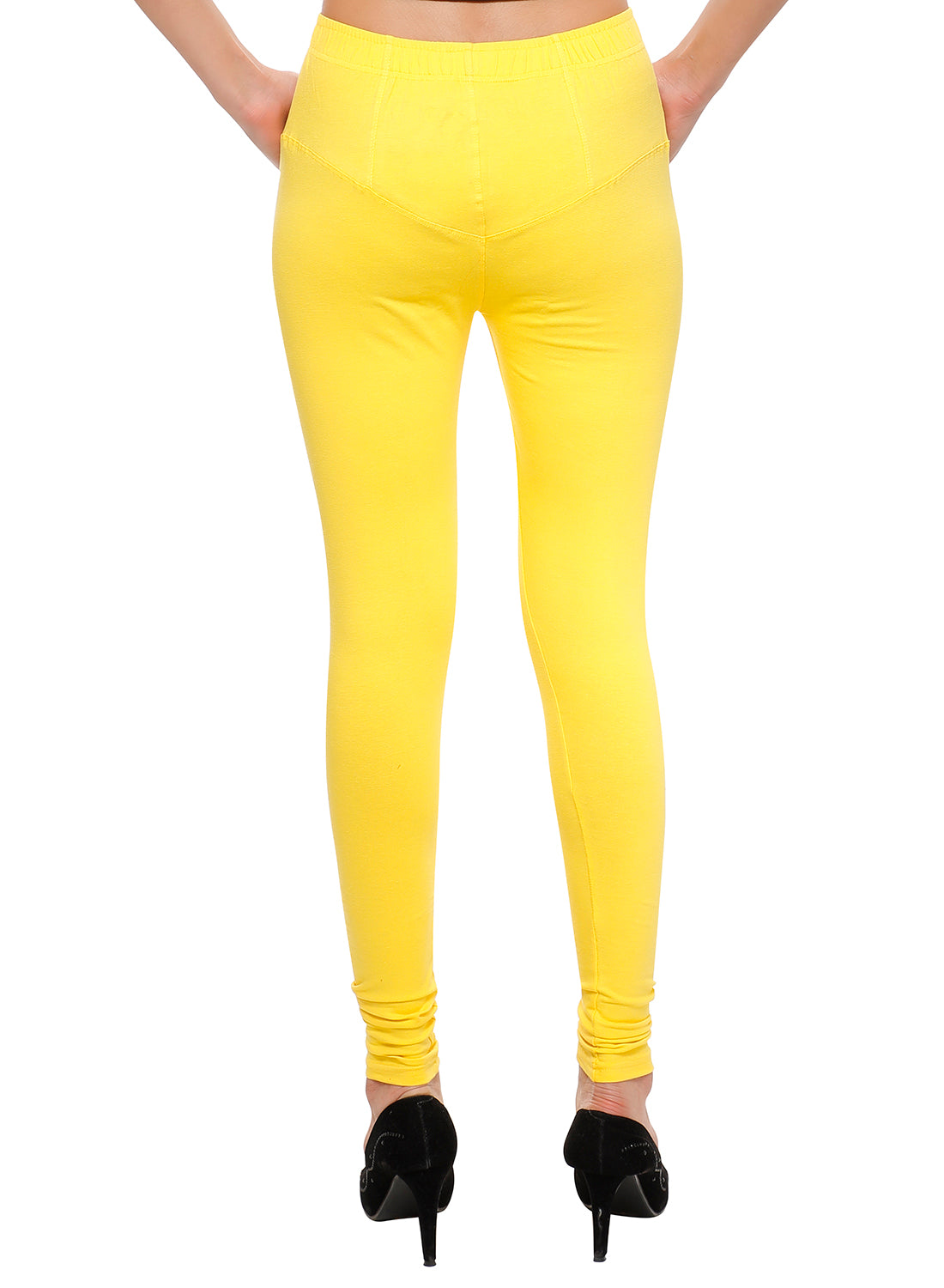 T.T. Women Churidar Cool Leggings Pack of 5 Yellow