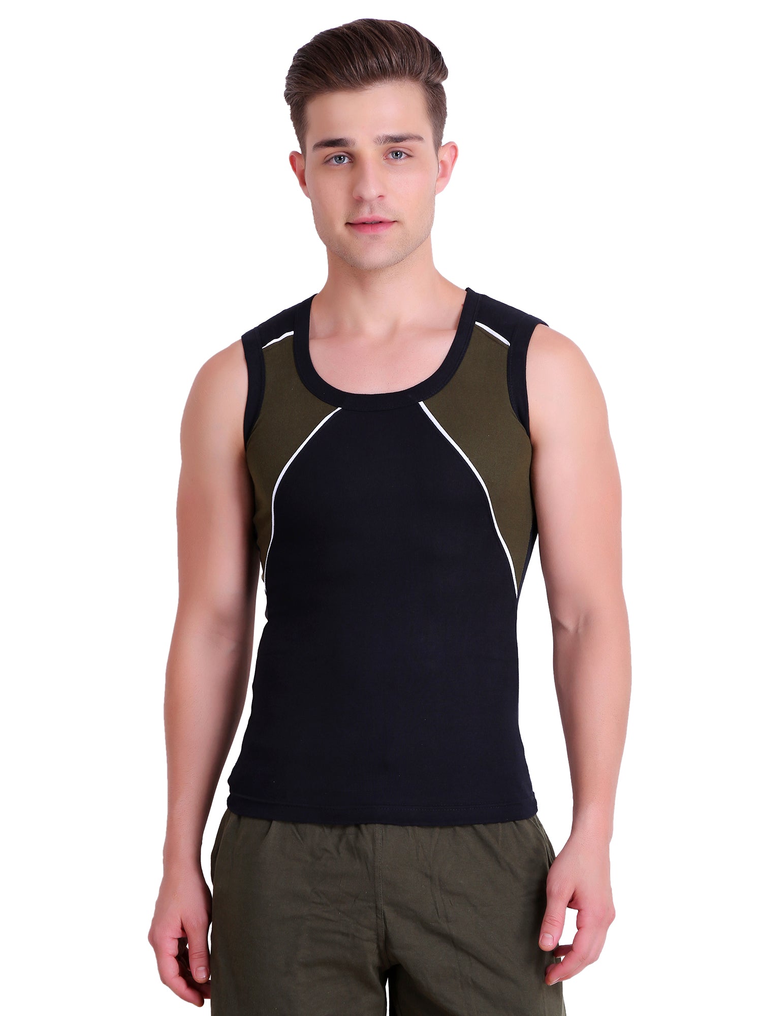 T.T. Men Designer  Gym Vest Pack Of 5 Assorted Colors