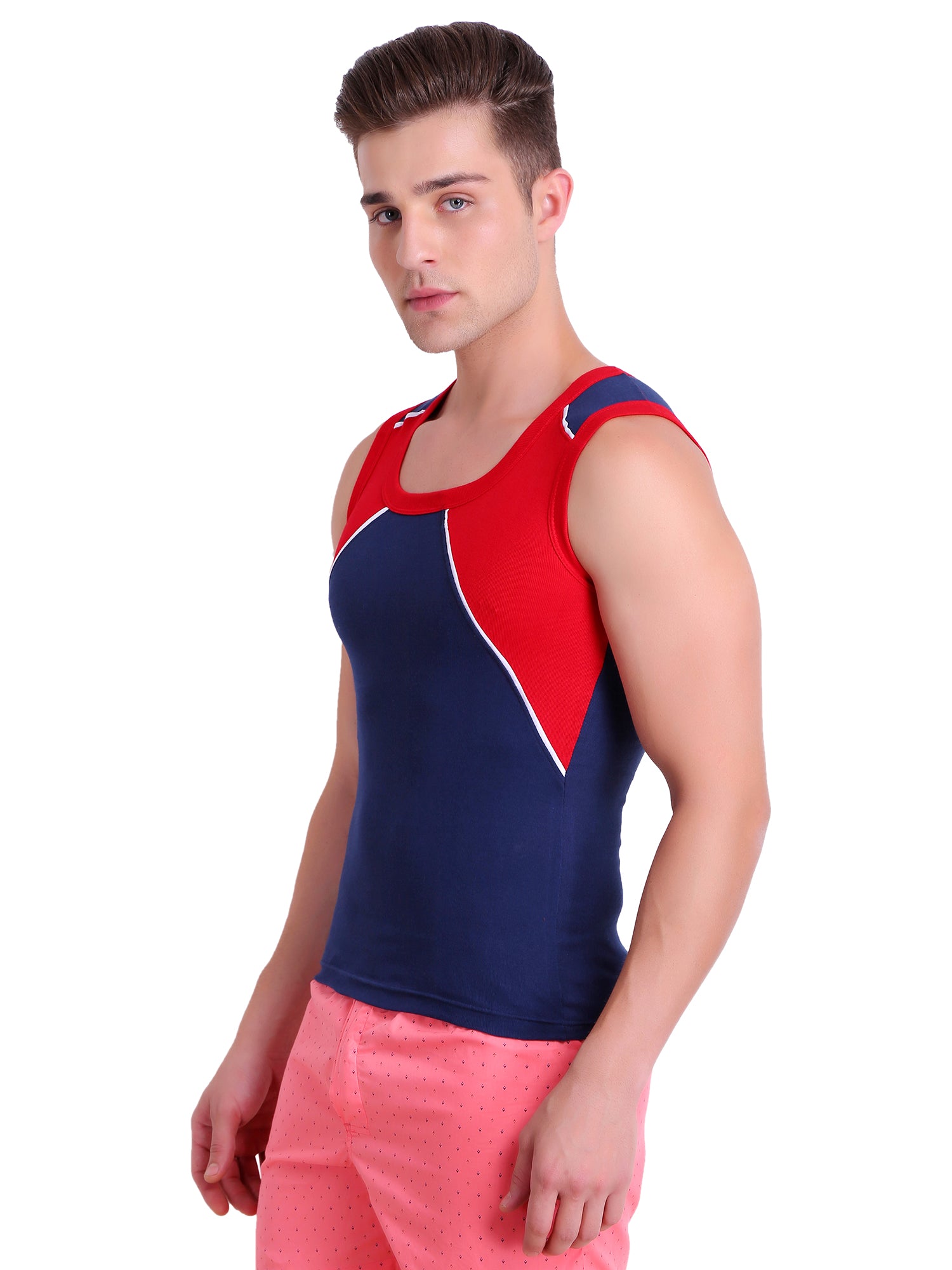 T.T. Men Designer  Gym Vest Pack Of 5 Assorted Colors