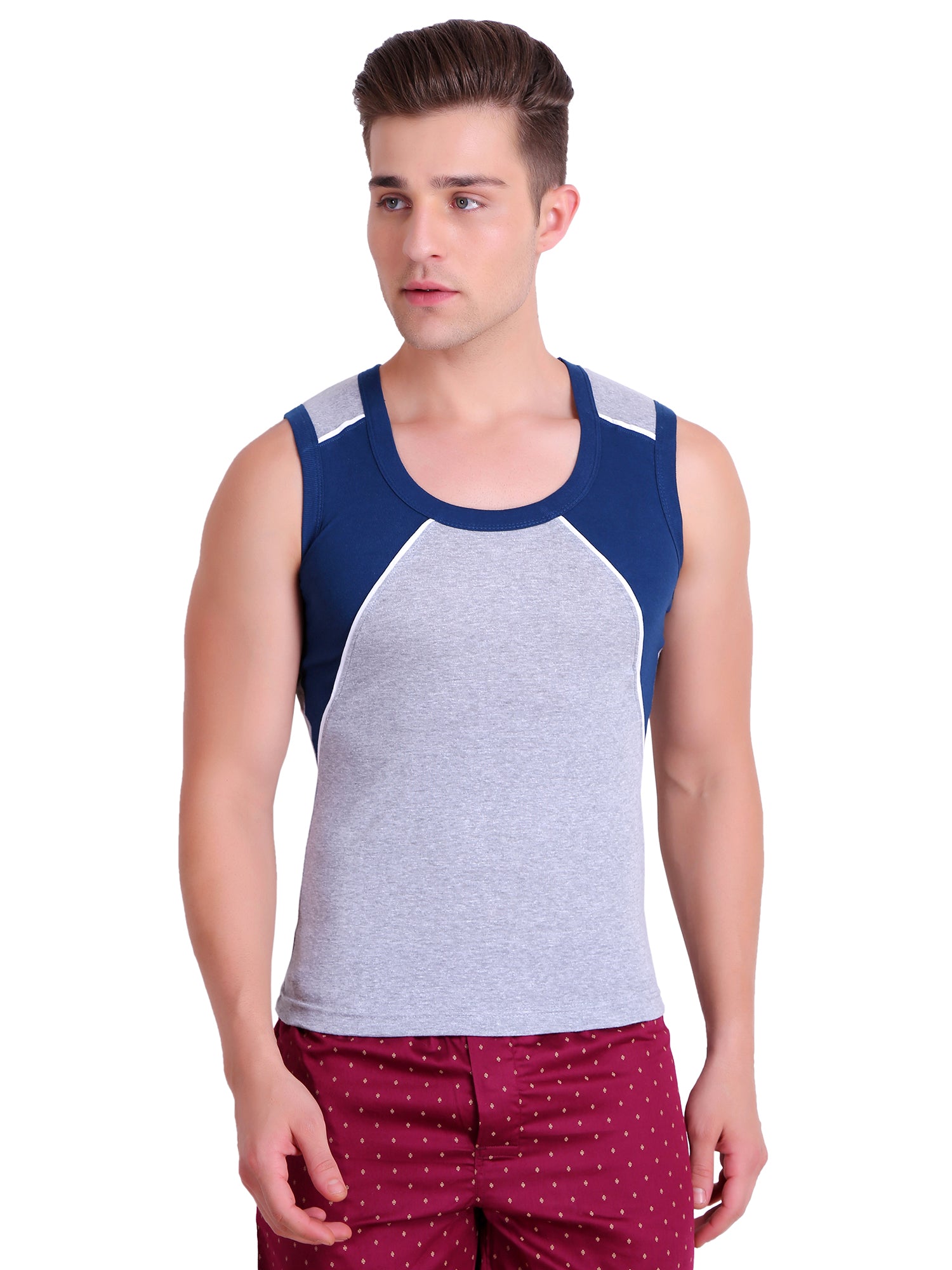 T.T. Men Designer  Gym Vest Pack Of 5 Assorted Colors