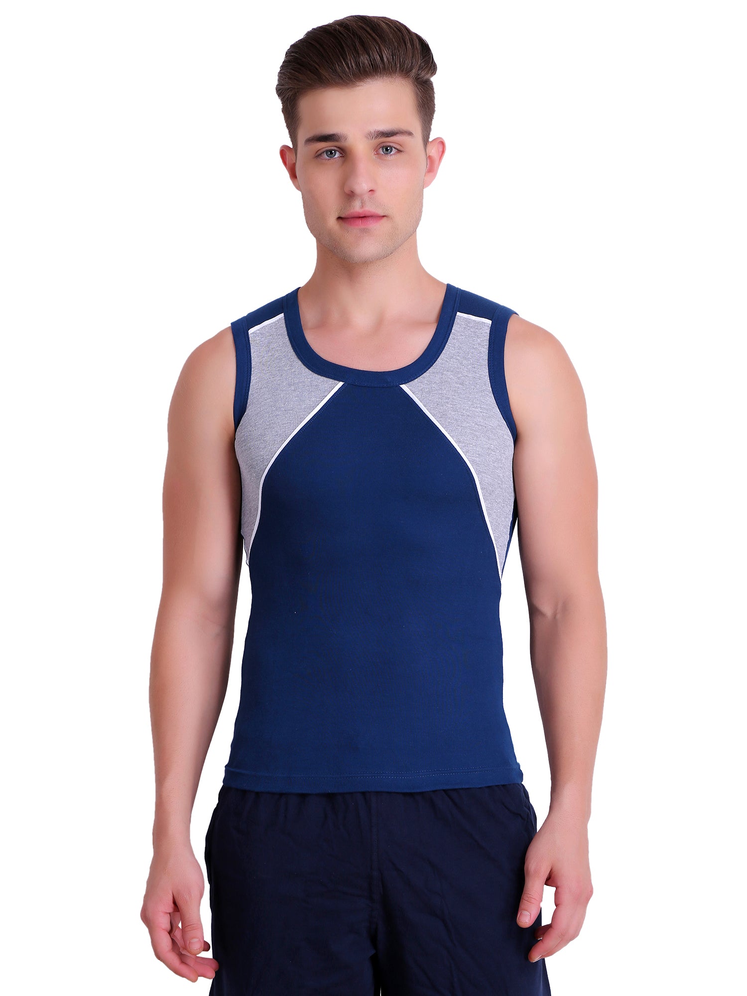 T.T. Men Designer  Gym Vest Pack Of 5 Assorted Colors