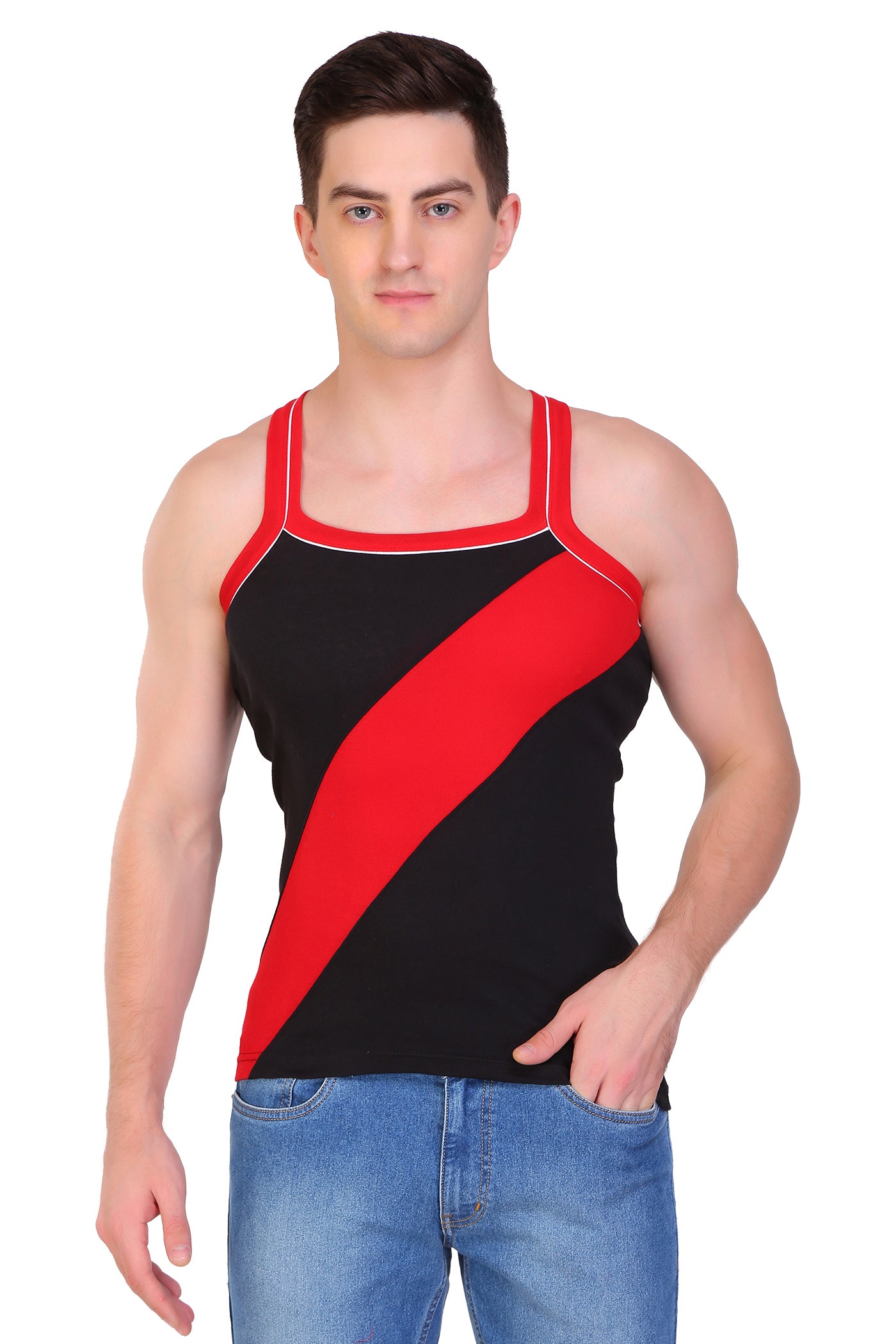 T.T. Men Designer  Gym Vest Pack Of 5 Assorted Colors