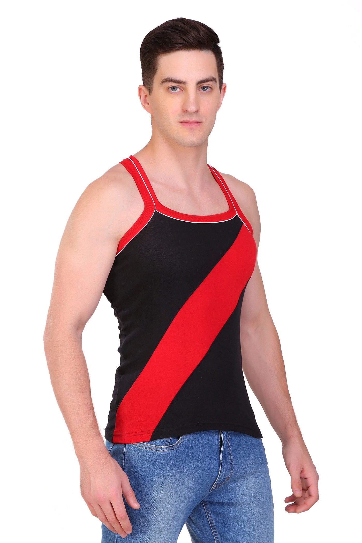 T.T. Men Designer  Gym Vest Pack Of 5 Assorted Colors