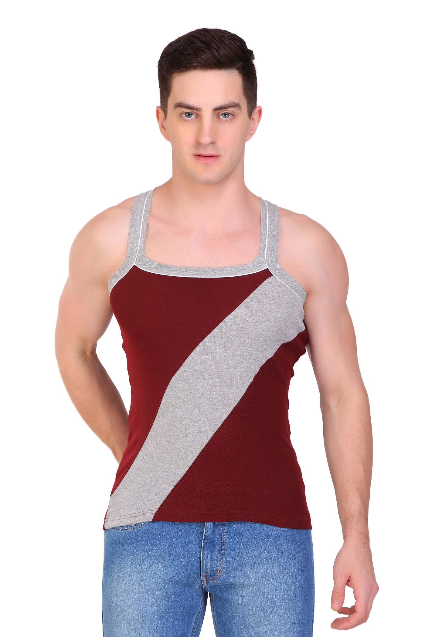 T.T. Men Designer  Gym Vest Pack Of 5 Assorted Colors