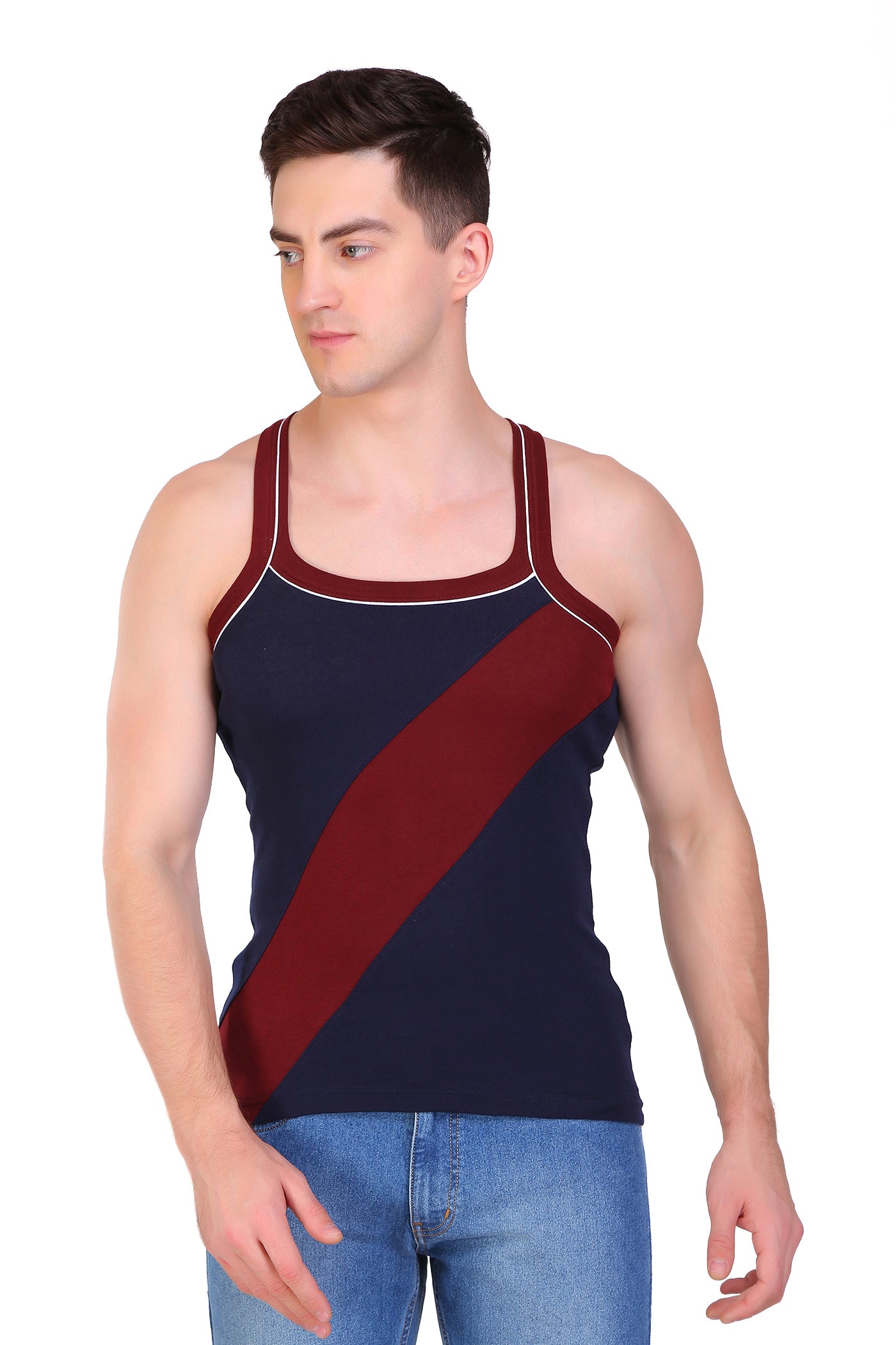 T.T. Men Designer  Gym Vest Pack Of 5 Assorted Colors