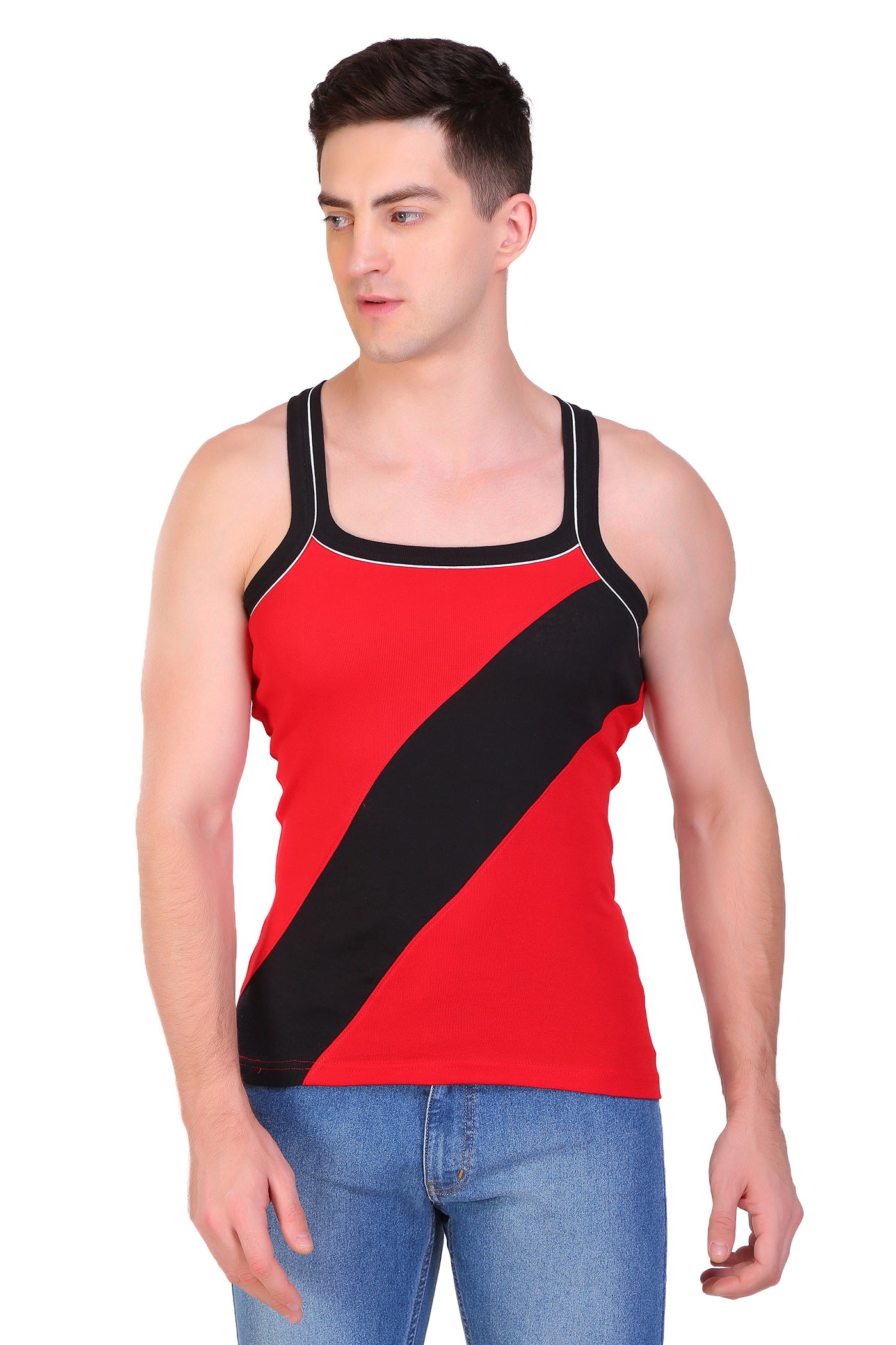 T.T. Men Designer  Gym Vest Pack Of 5 Assorted Colors