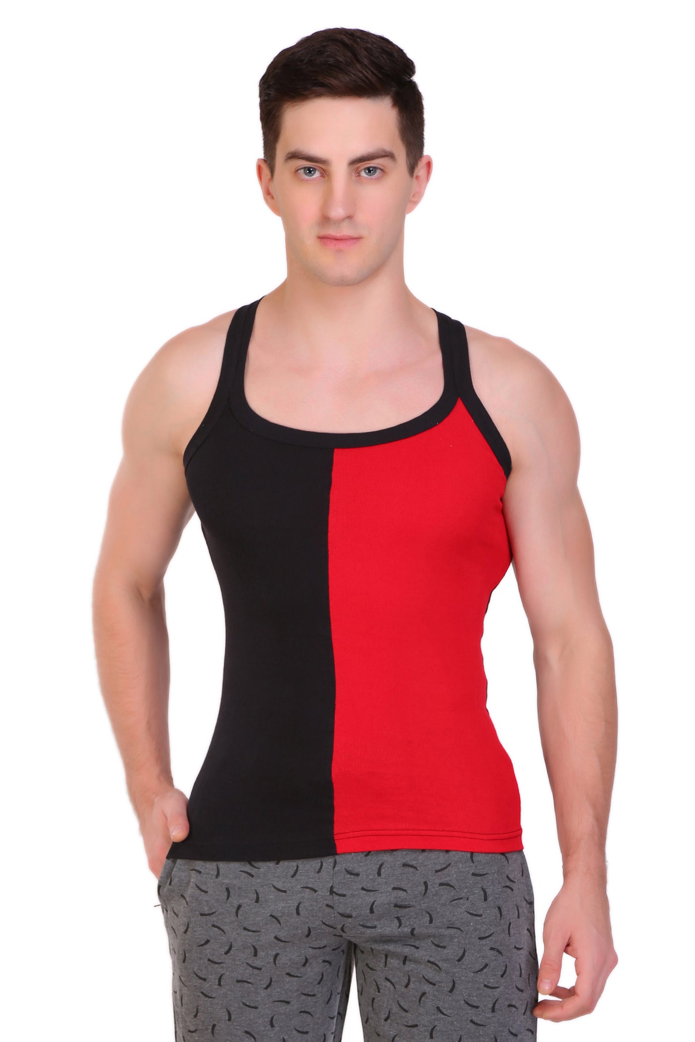 T.T. Men Designer  Gym Vest Pack Of 5 Assorted Colors