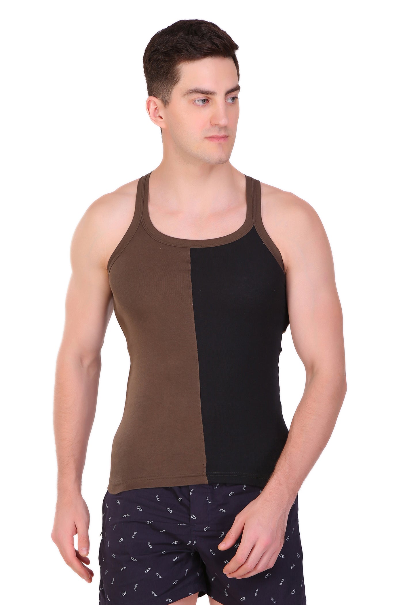 T.T. Men Designer  Gym Vest Pack Of 5 Assorted Colors