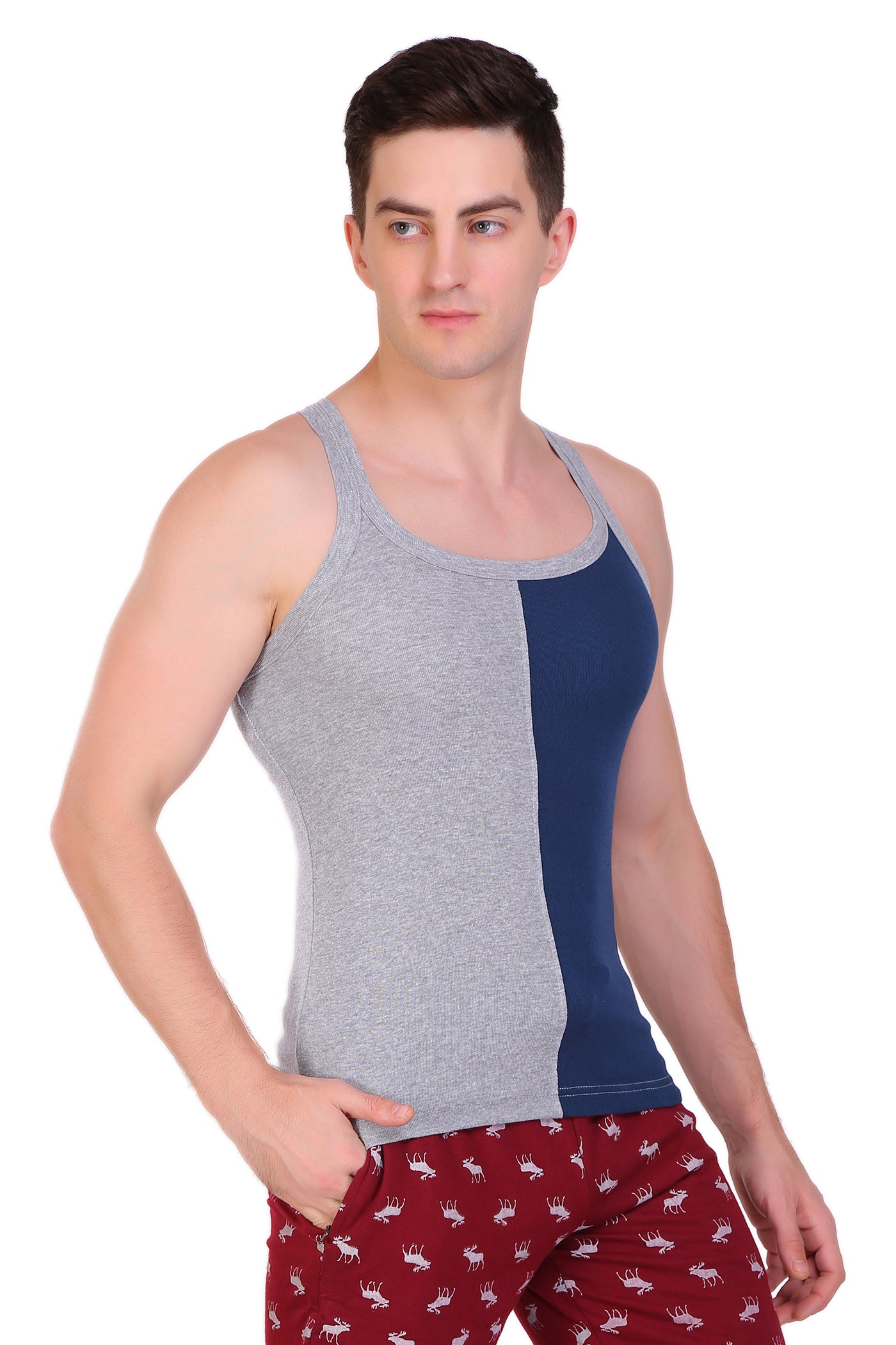 T.T. Men Designer  Gym Vest Pack Of 5 Assorted Colors