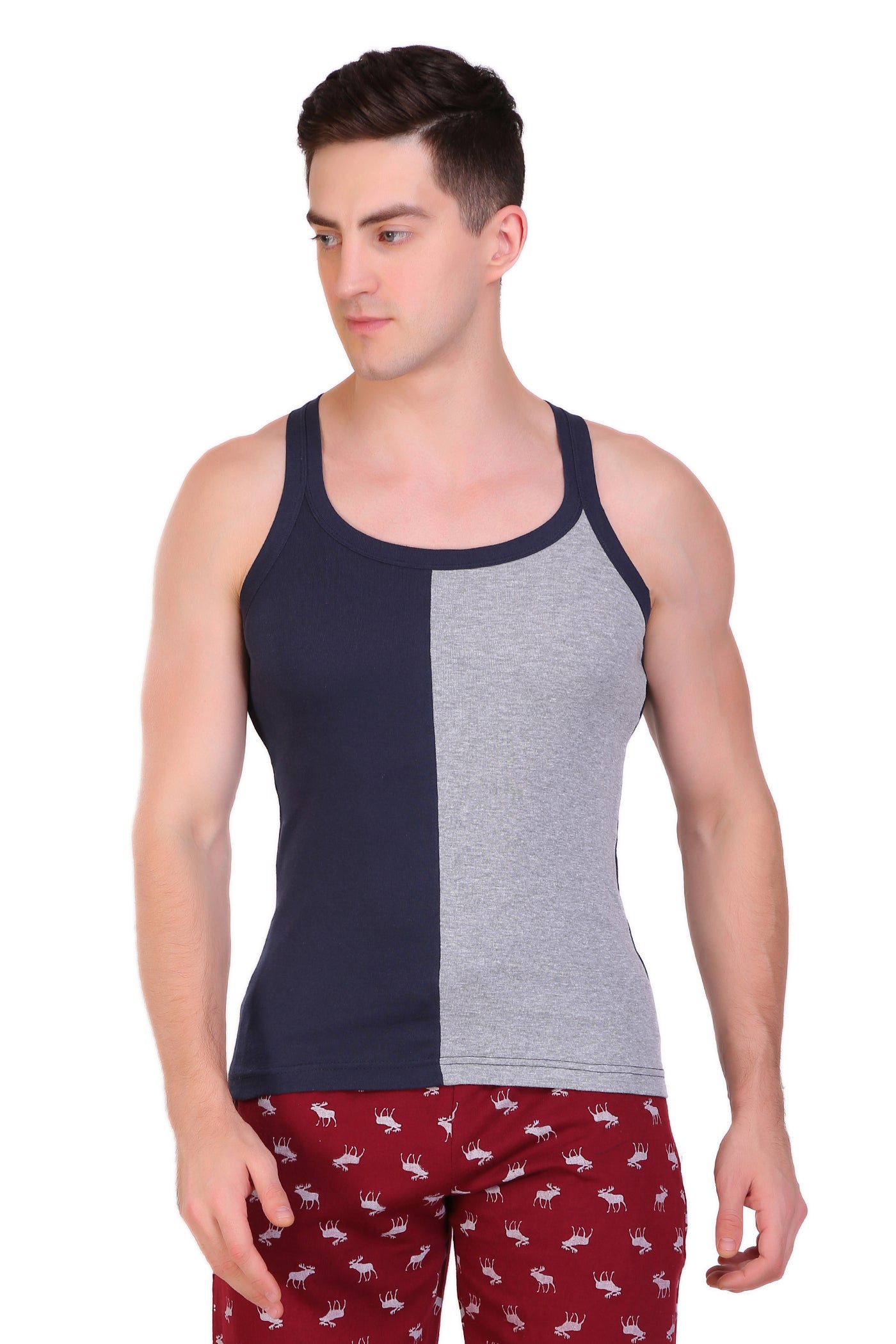 T.T. Men Designer  Gym Vest Pack Of 5 Assorted Colors