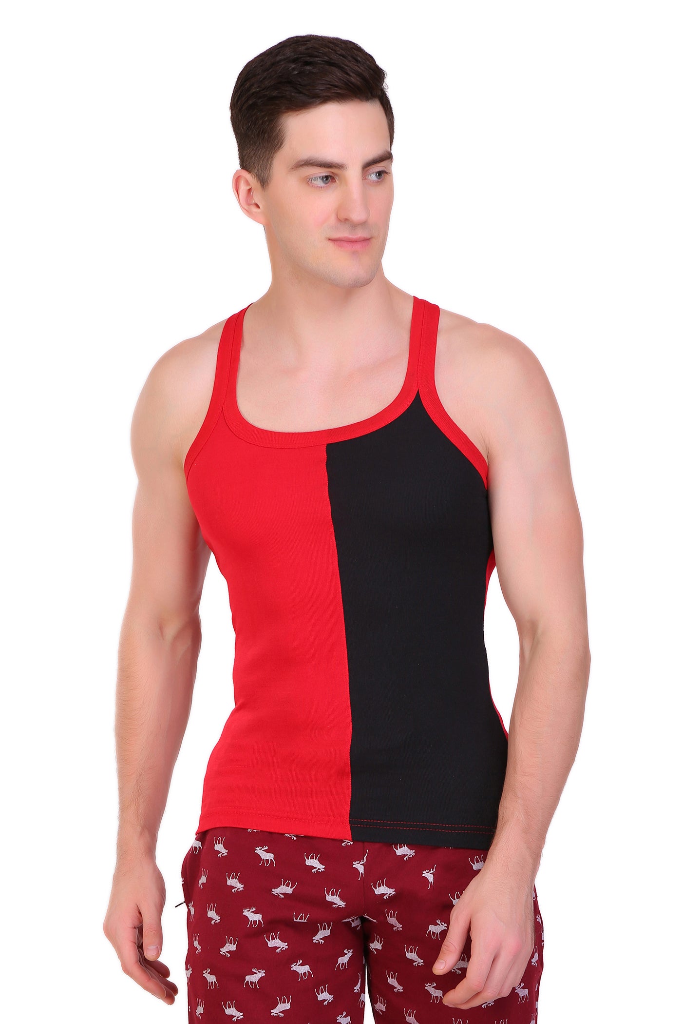 T.T. Men Designer  Gym Vest Pack Of 5 Assorted Colors