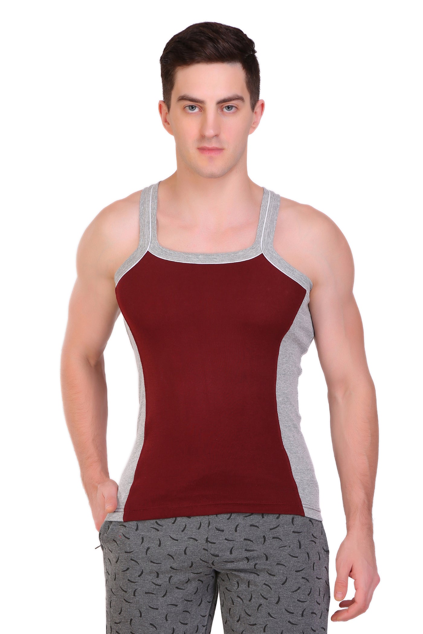 T.T. Men Designer  Gym Vest Pack Of 5 Assorted Colors