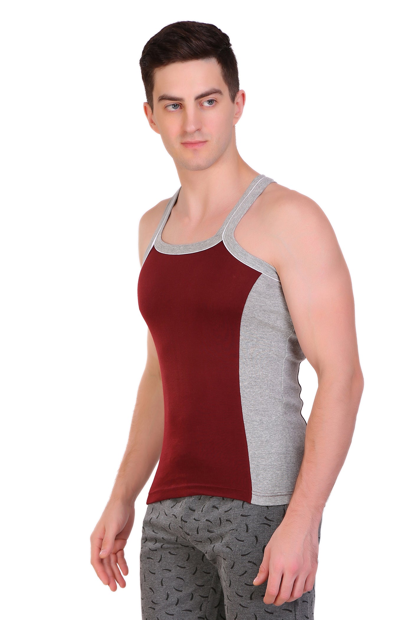 T.T. Men Designer  Gym Vest Pack Of 5 Assorted Colors