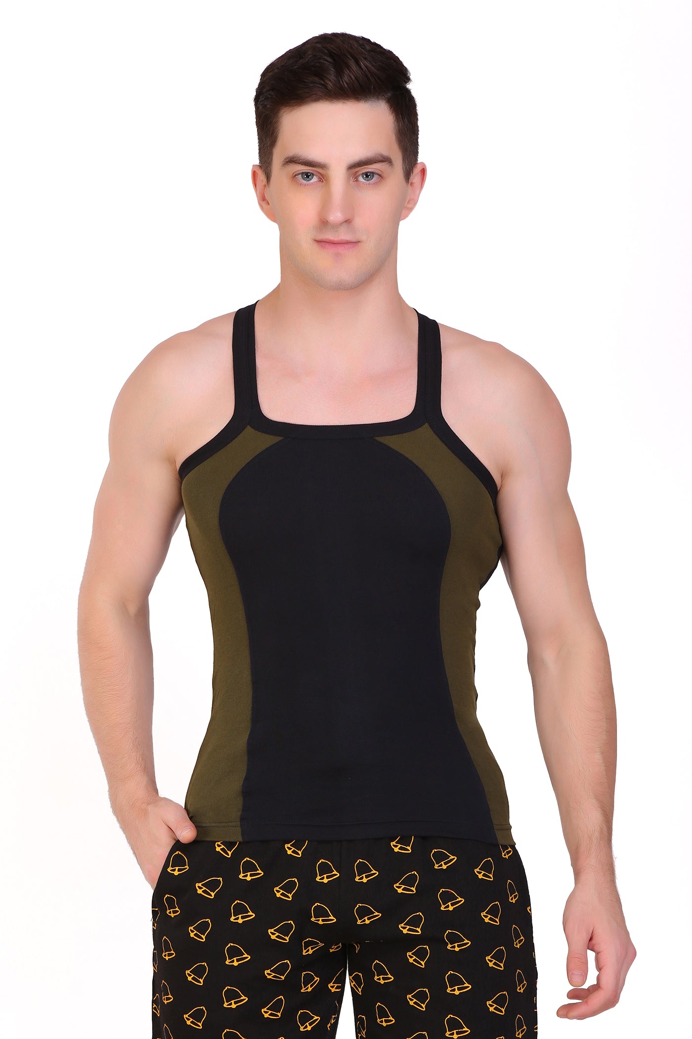 T.T. Men Designer  Gym Vest Pack Of 5 Assorted Colors