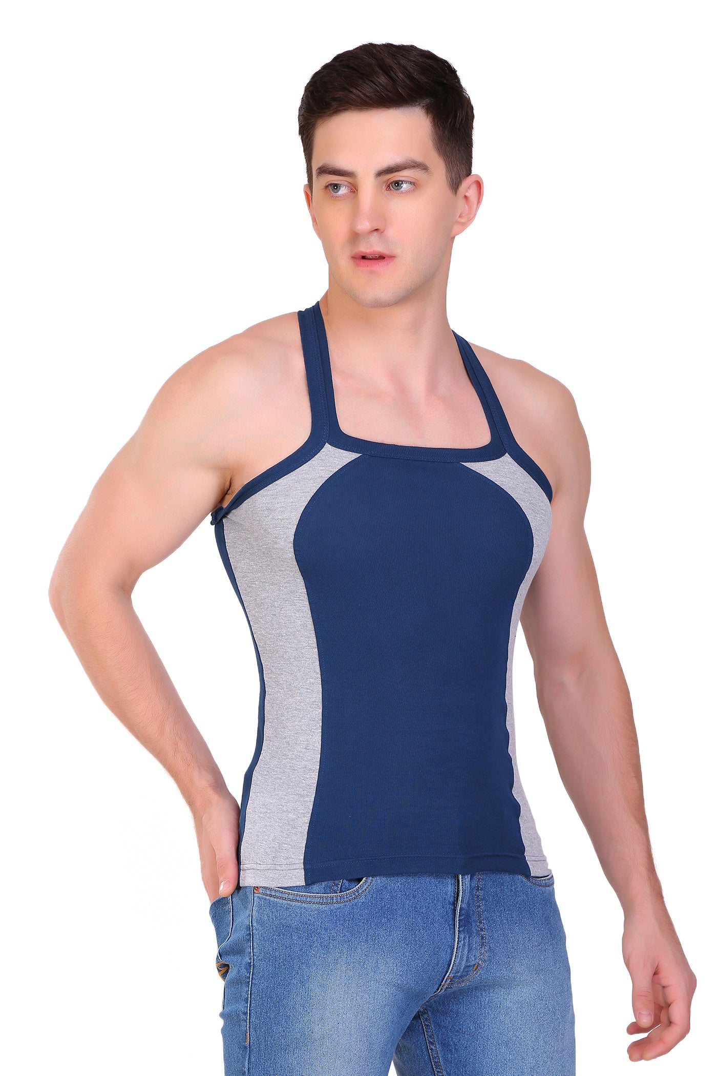 T.T. Men Designer  Gym Vest Pack Of 5 Assorted Colors