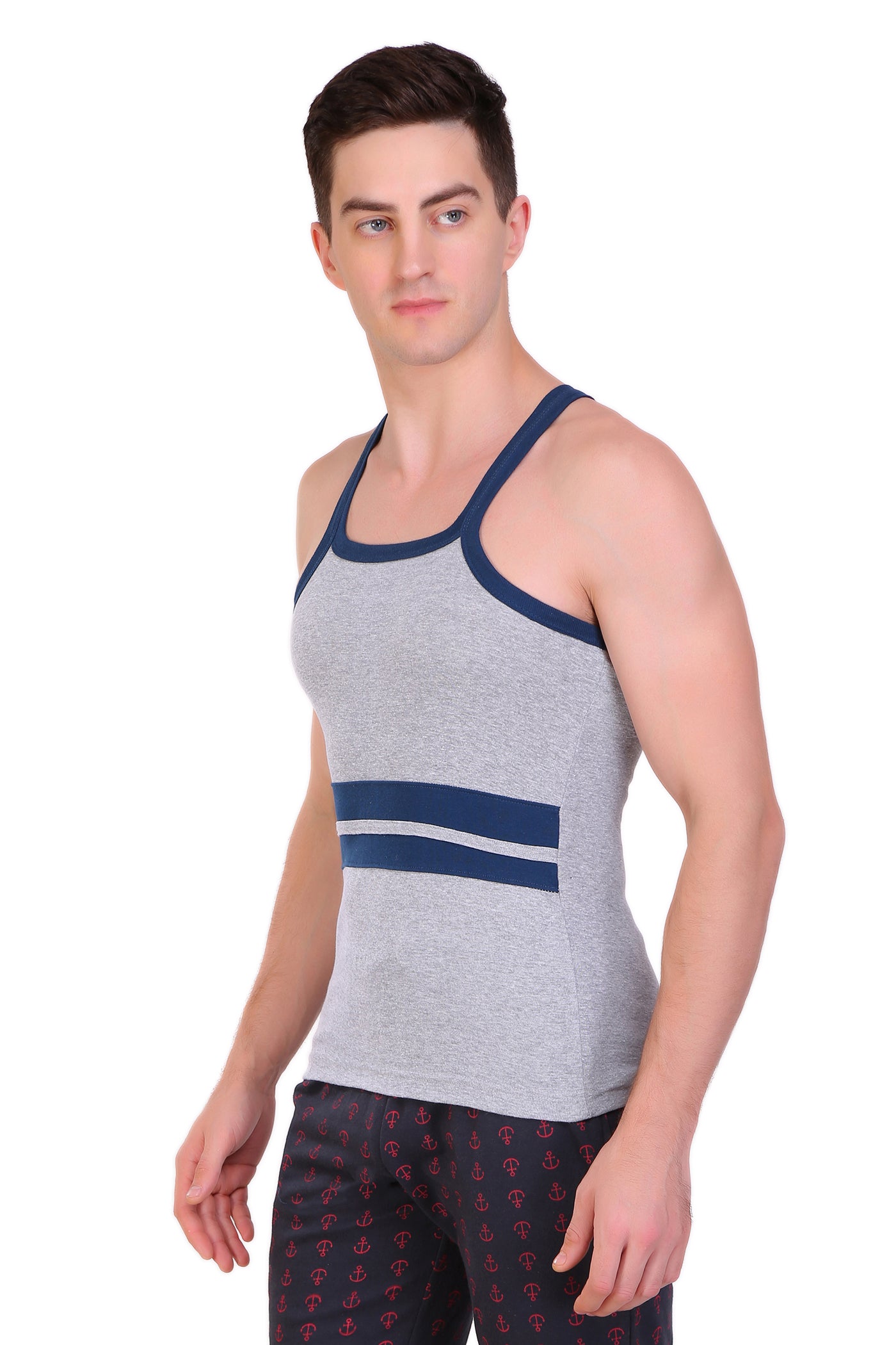 T.T. Men Designer  Gym Vest Pack Of 5 Assorted Colors