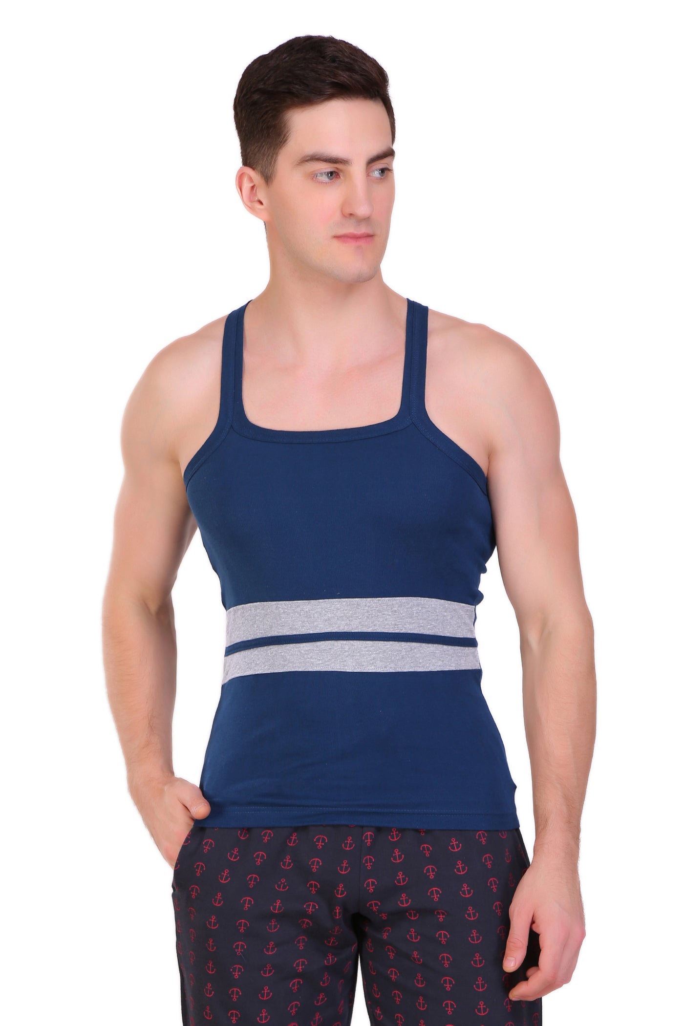 T.T. Men Designer  Gym Vest Pack Of 5 Assorted Colors