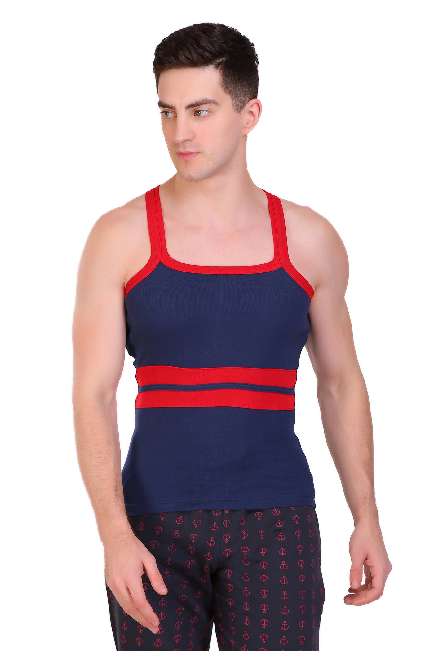 T.T. Men Designer  Gym Vest Pack Of 5 Assorted Colors