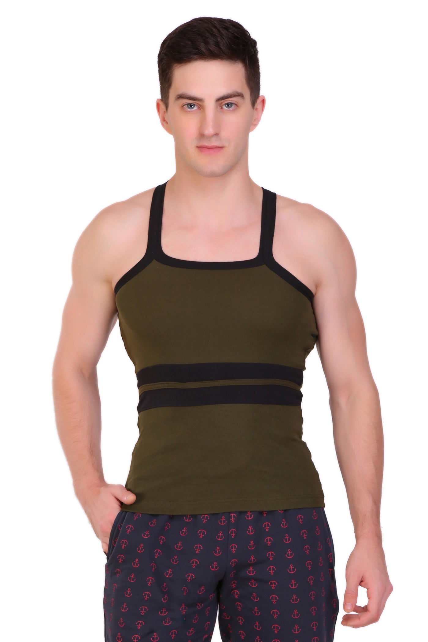 T.T. Men Designer  Gym Vest Pack Of 5 Assorted Colors