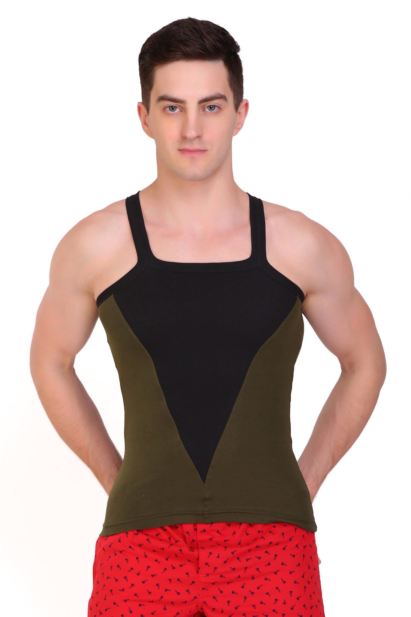 T.T. Men Designer  Gym Vest Pack Of 5 Assorted Colors