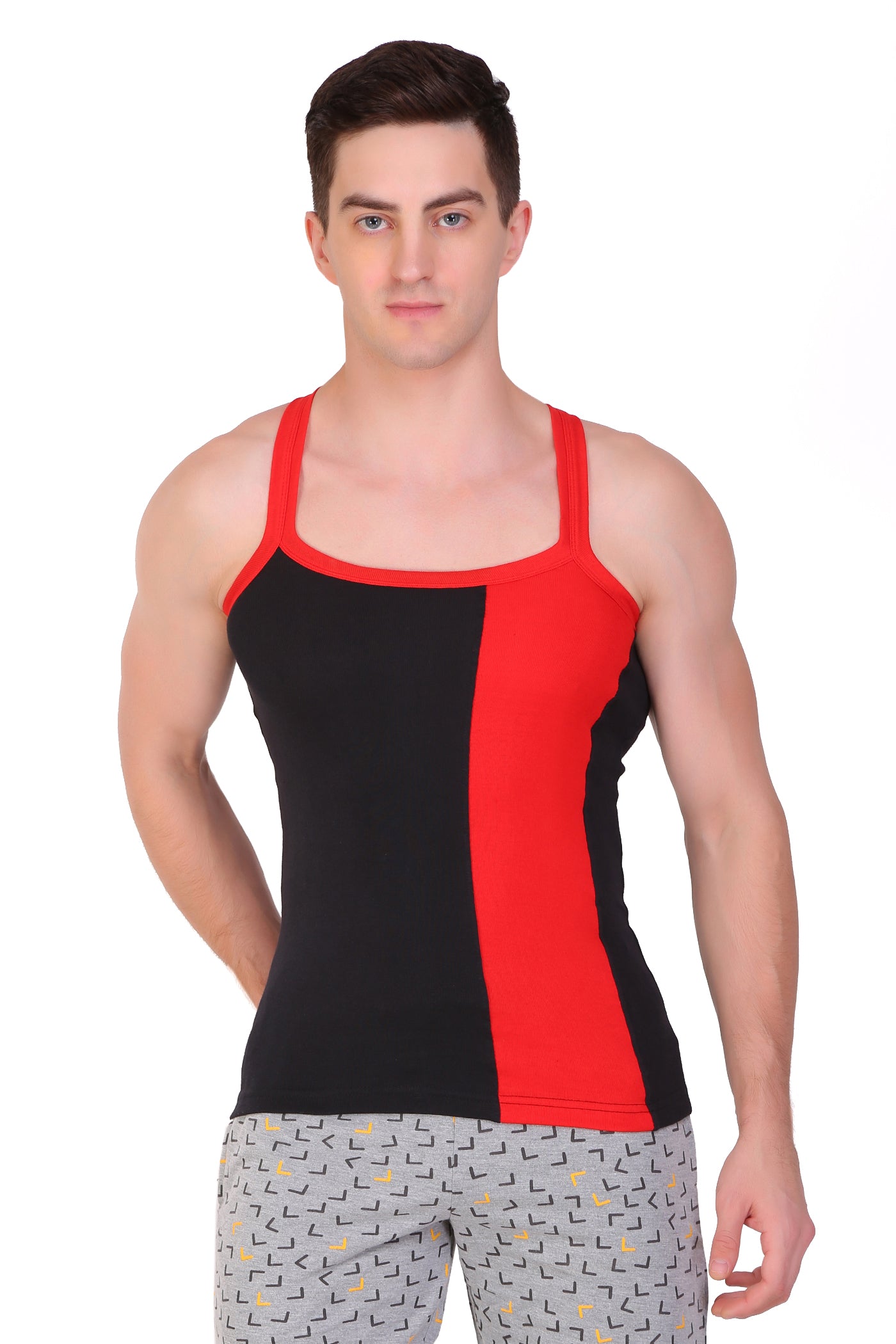 T.T. Men Designer  Gym Vest Pack Of 5 Assorted Colors