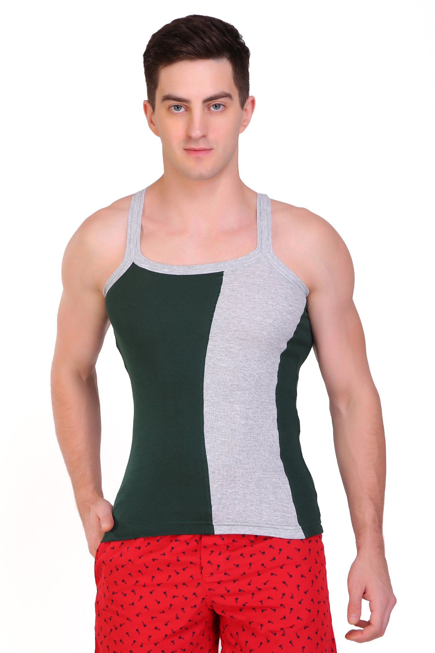 T.T. Men Designer  Gym Vest Pack Of 5 Assorted Colors