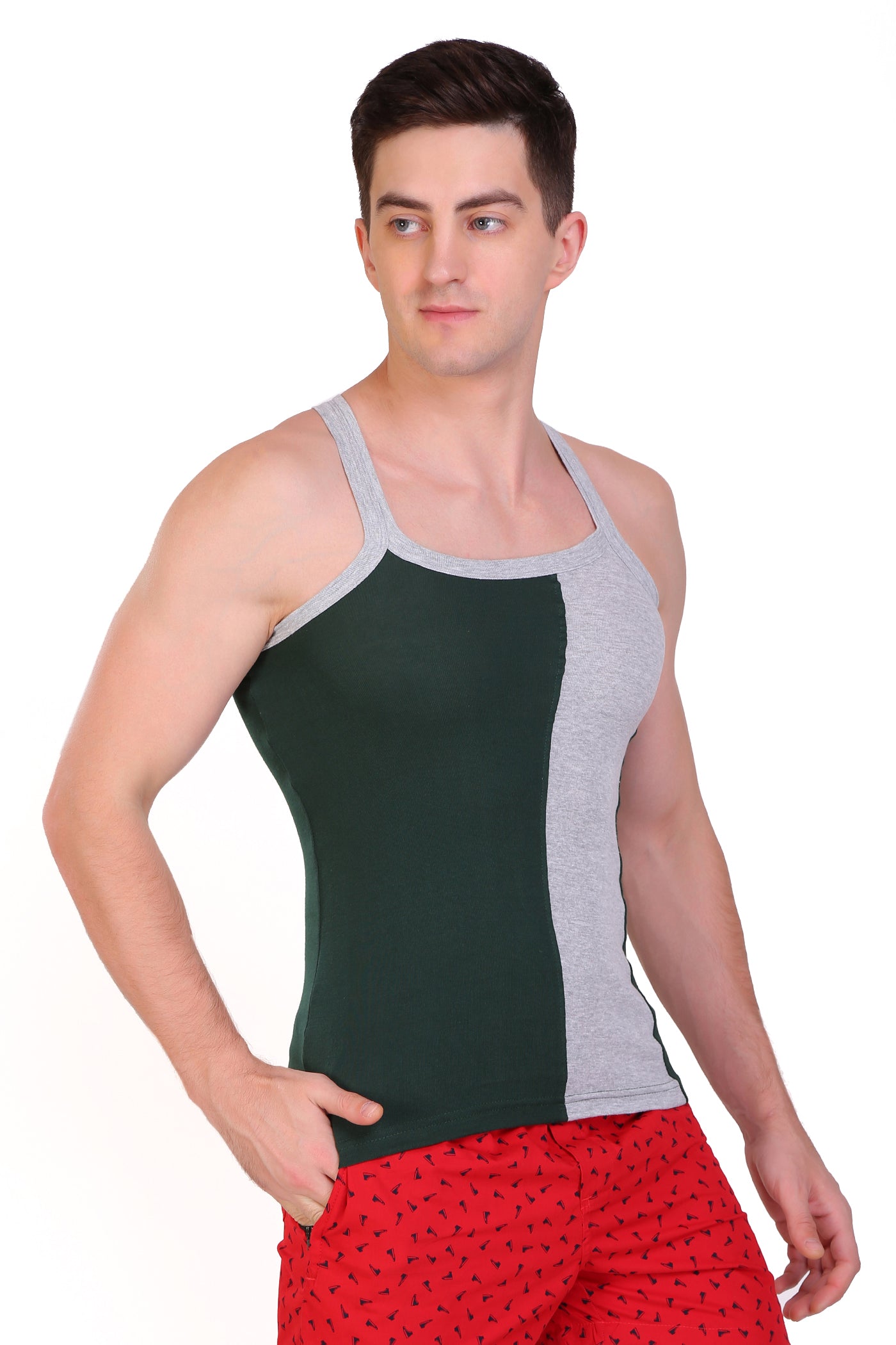 T.T. Men Designer  Gym Vest Pack Of 5 Assorted Colors