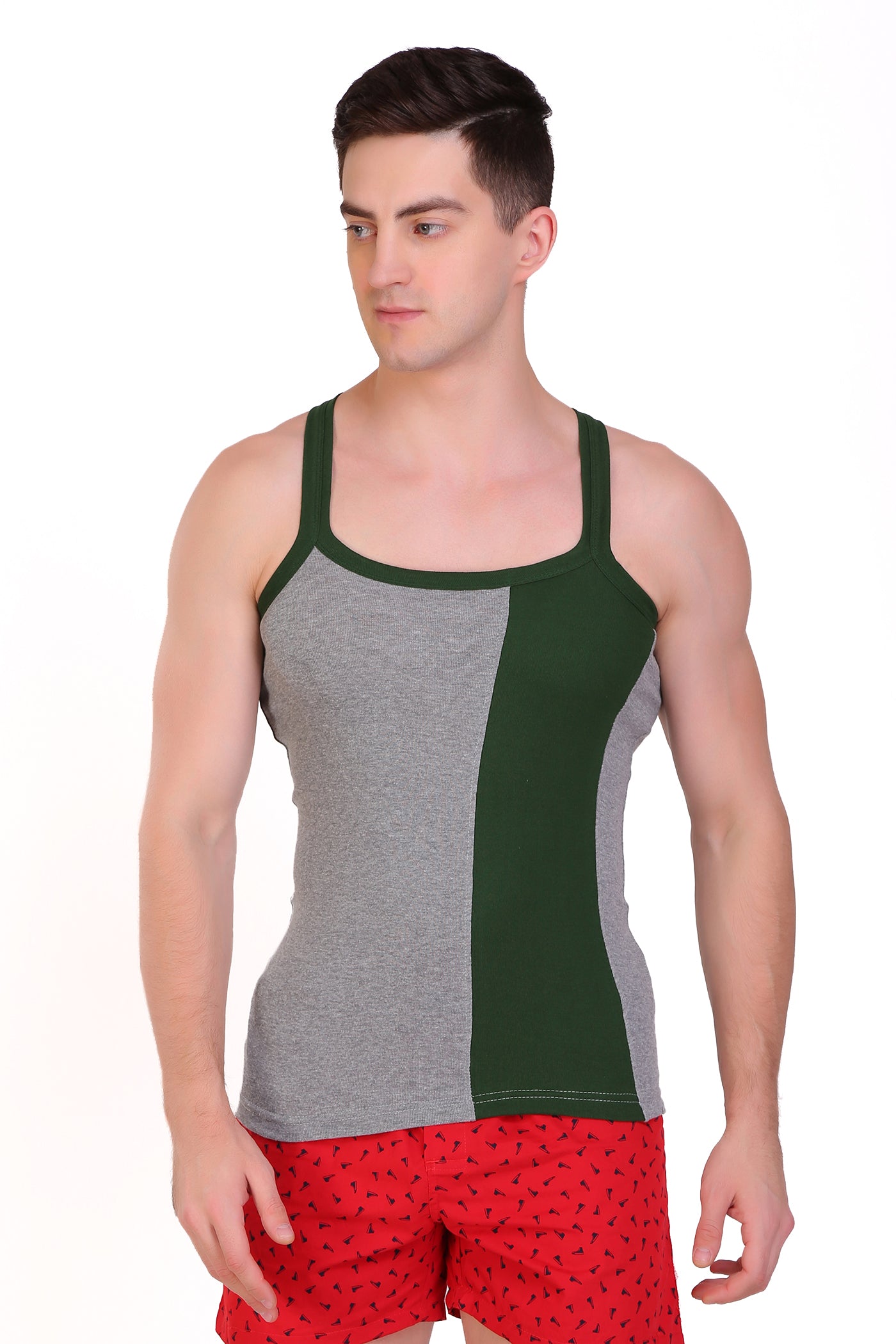 T.T. Men Designer  Gym Vest Pack Of 5 Assorted Colors