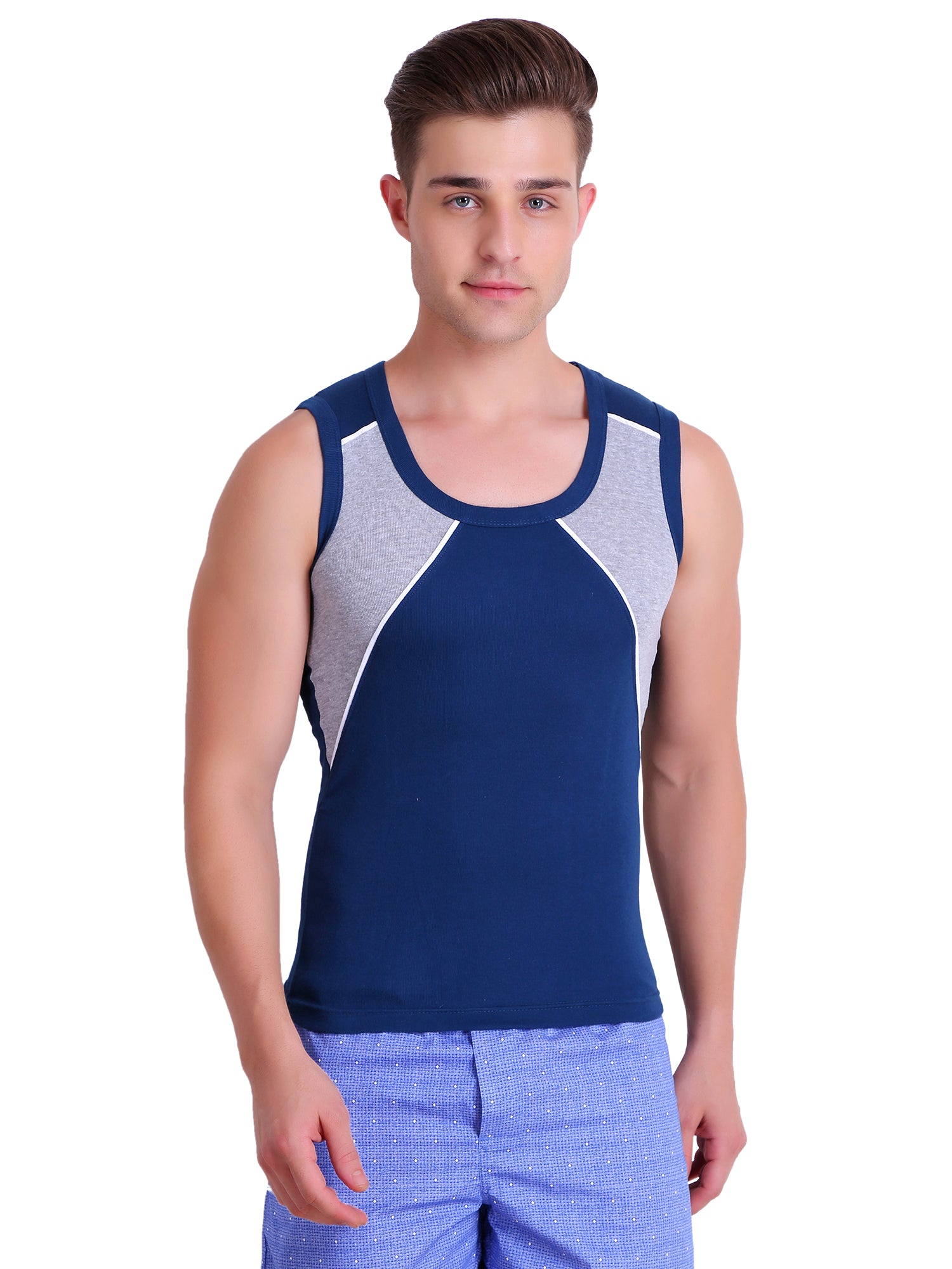 T.T. Men Designer  Gym Vest Pack Of 5 Assorted Colors