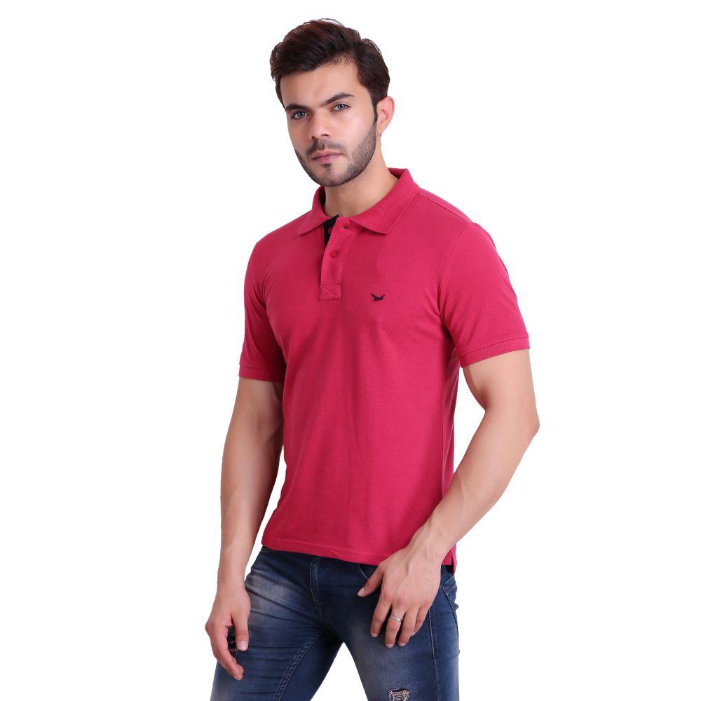 Mens Polo Fuschia T-Shirt