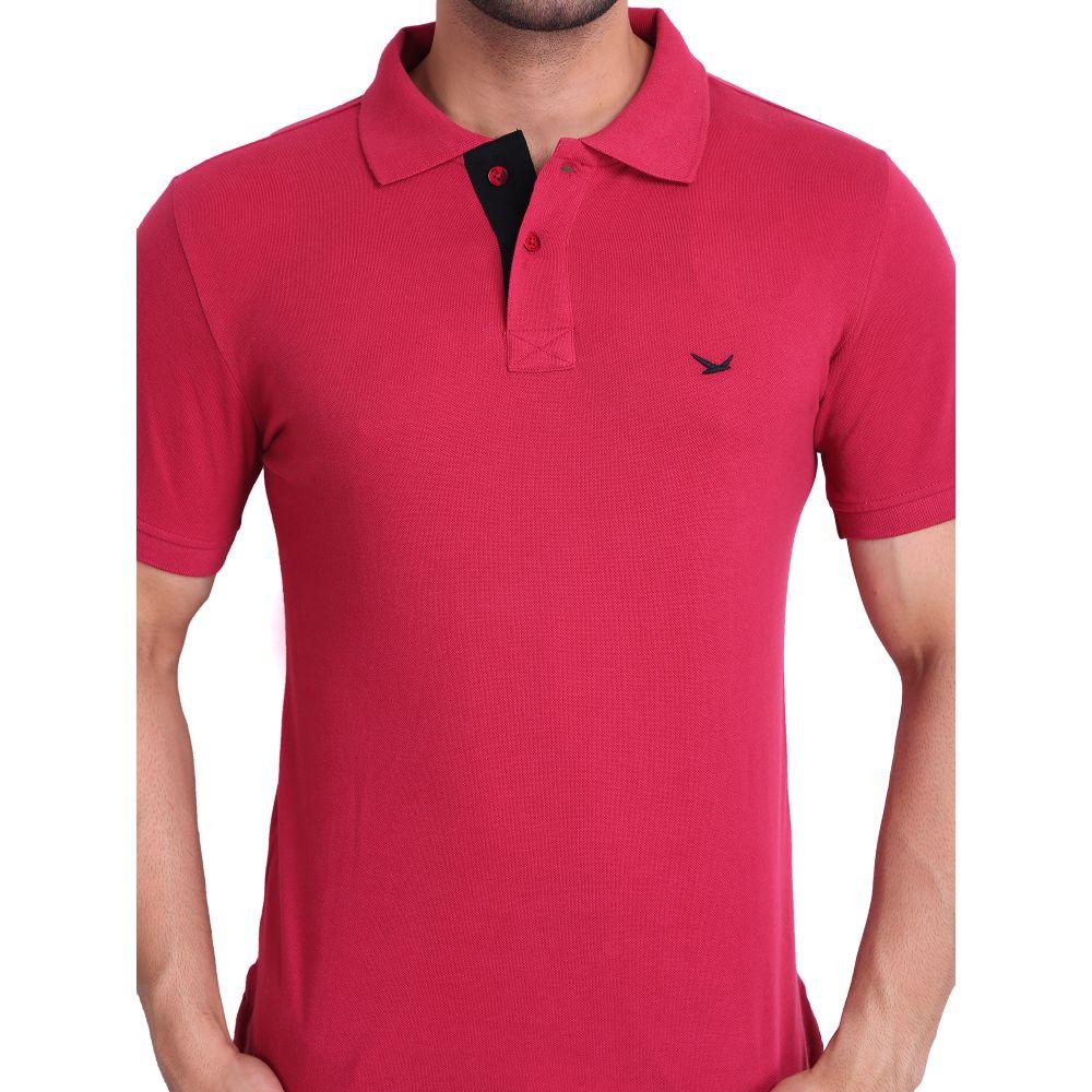 Mens Polo Fuschia T-Shirt