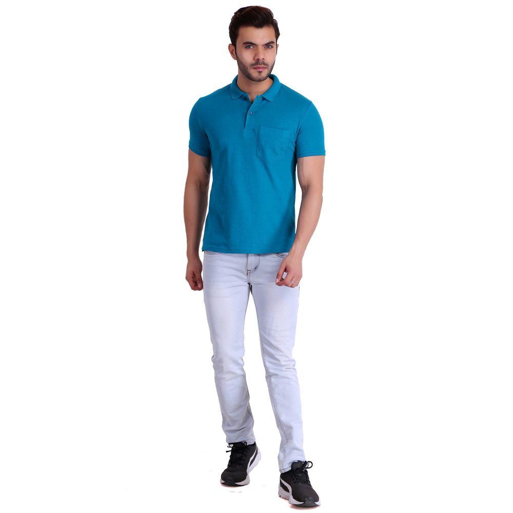 Mens Polo T-Shirt Light Blue