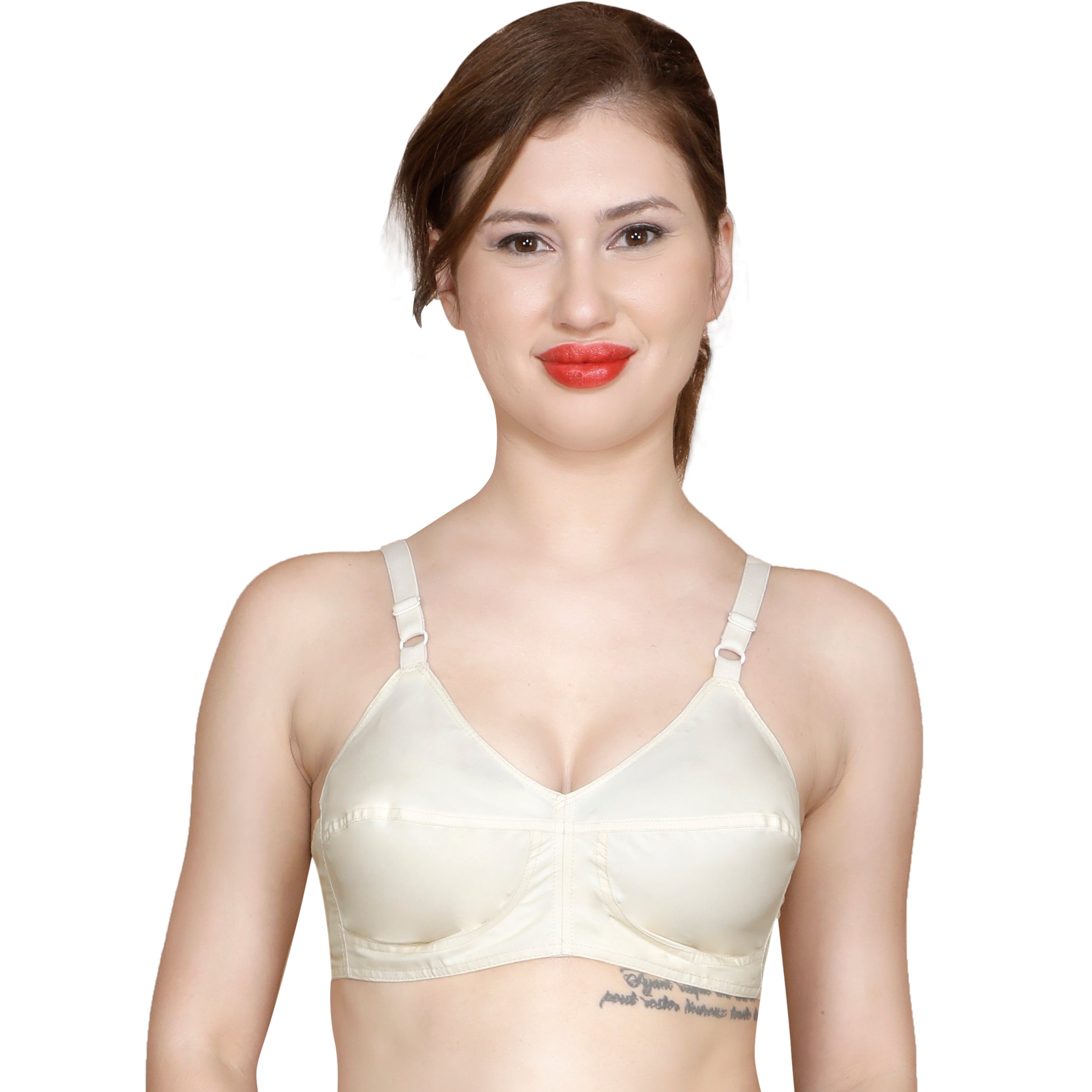 T.T. Women Popylene Coton Bra PACK OF 6 Black-Skin-White